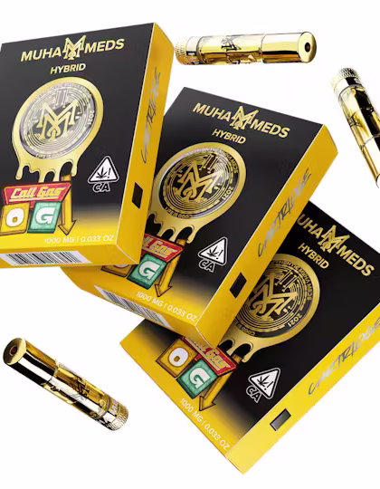 Cali Gas OG (Hybrid): Muha Meds Cartridge – 1 Gram Distillate